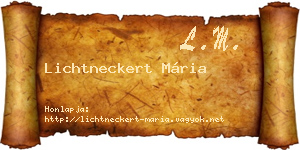 Lichtneckert Mária névjegykártya